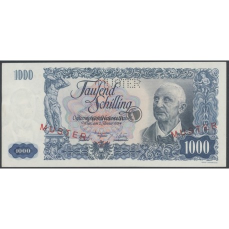 1000 Schilling Muster-Banknote