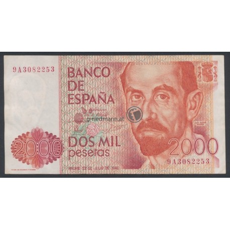 1980, 2000 Pesetas Spanien