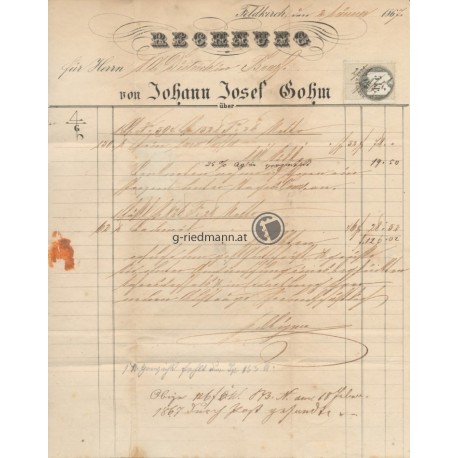 Rechnung J.J. Sohm, Feldkirch