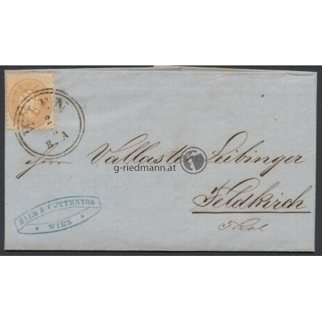 1865, Faltbrief Wien - Feldkirch