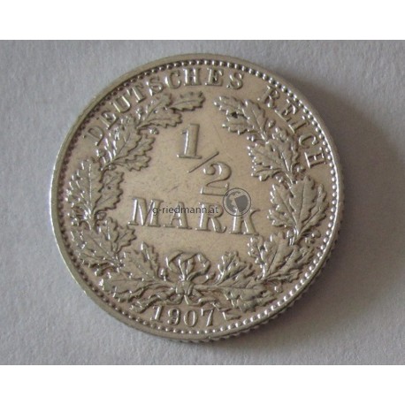 1/2 Mark (Ag) , 1907 E