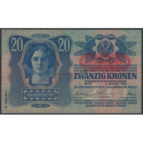 20 Kronen mit Aufdruck (DÖ)