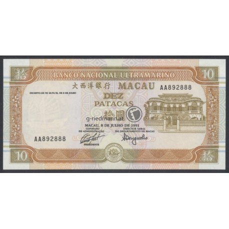 10 Patacas - Macau 1991