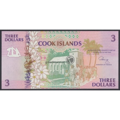 3 Dollar - Cook Inseln 1992