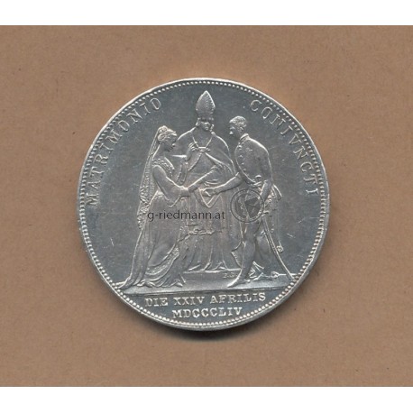1 Taler (2 Gulden) 1854 Kaiser Franz Joseph I./Sissi