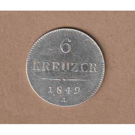 6 Kreuzer 1849 Kaiser Franz Joseph I.
