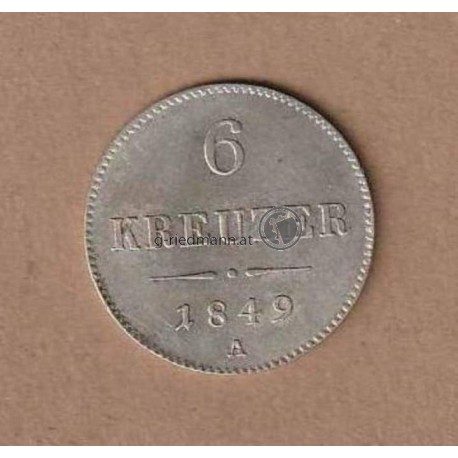 6 Kreuzer 1849 Kaiser Franz Joseph I.