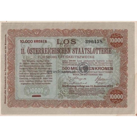 10.000 Kronen Donaustaat m.Aufdruck